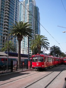 San Diego Trolley at the downtown station