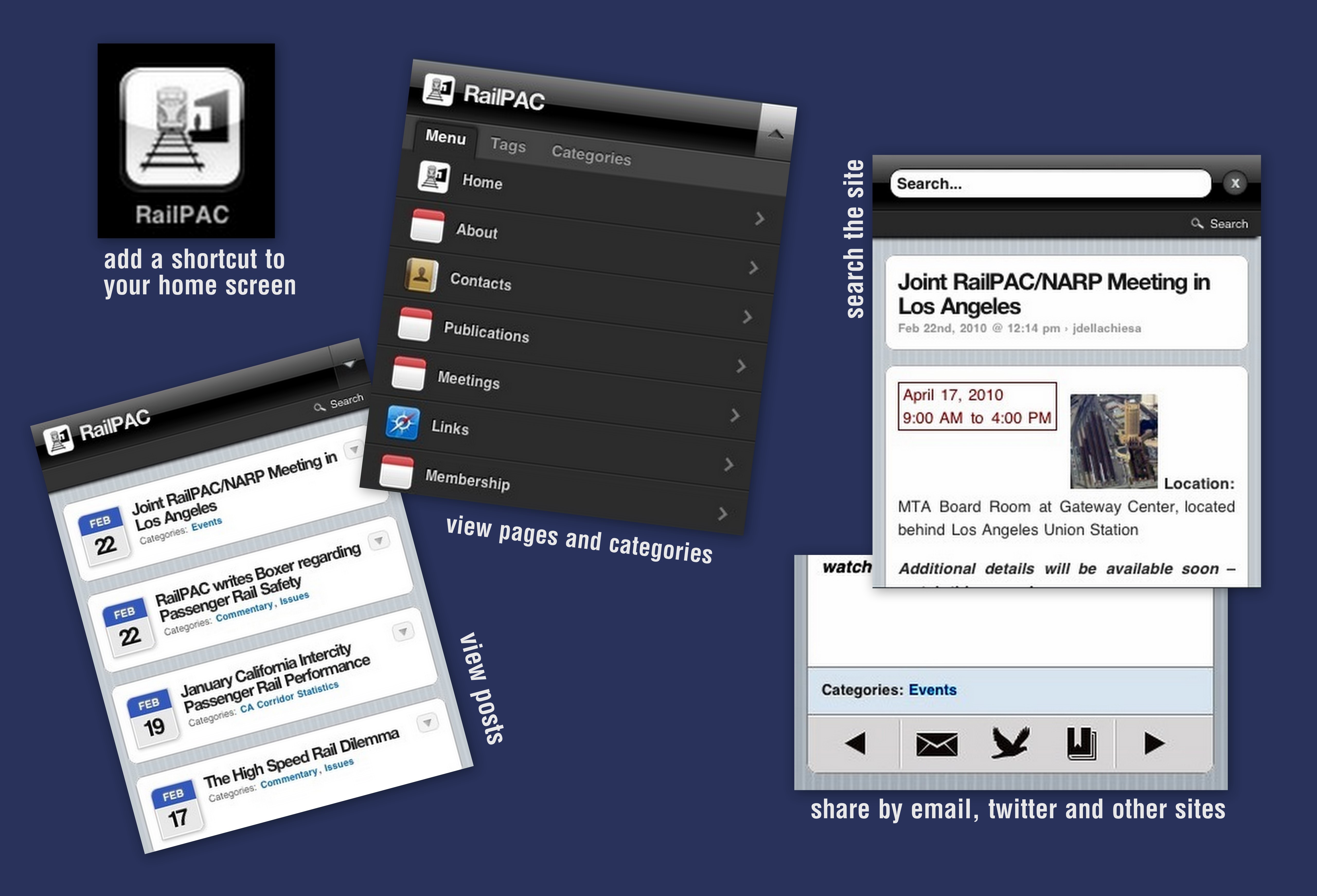 RailPAC Mobile Overview